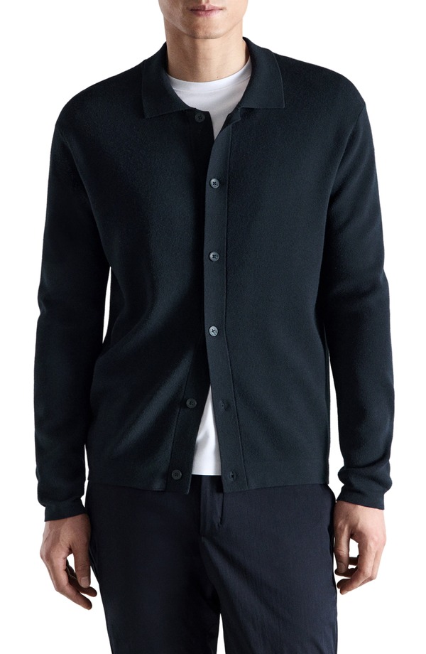 マンゴ メンズ アウター パーカー・スウェット ジレー 編み物 MANGO Fine Knit Comfort Stretch Cardiganavy 米国海軍