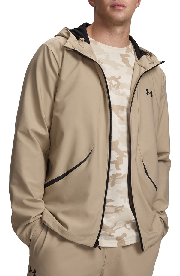 アンダーアーマー メンズ アウター パーカー・スウェット Under Armour UA Unstoppable Woven Full Zip Hoodie City Khaki カーキ