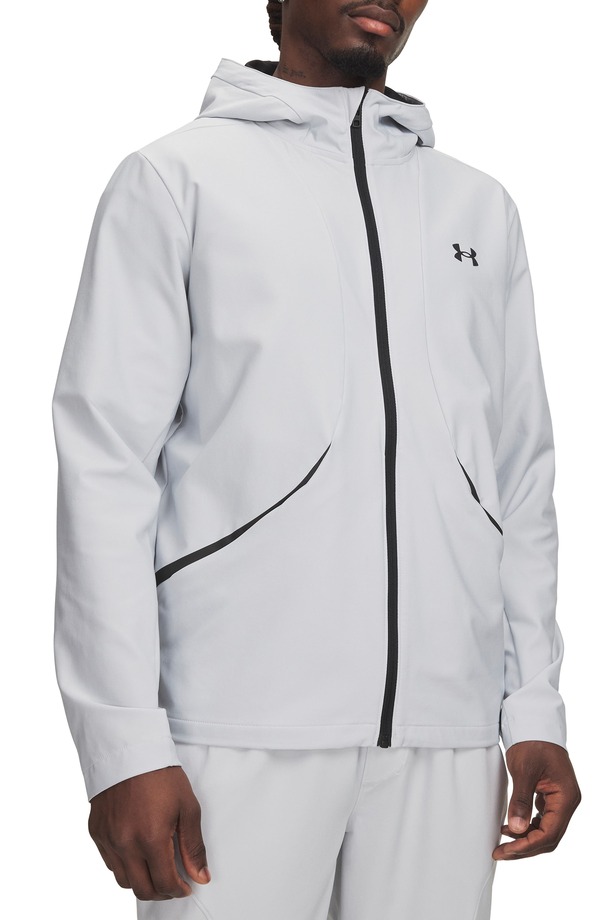 アンダーアーマー メンズ アウター パーカー・スウェット Under Armour UA Unstoppable Woven Full Zip Hoodie Halo Gray 薄墨色