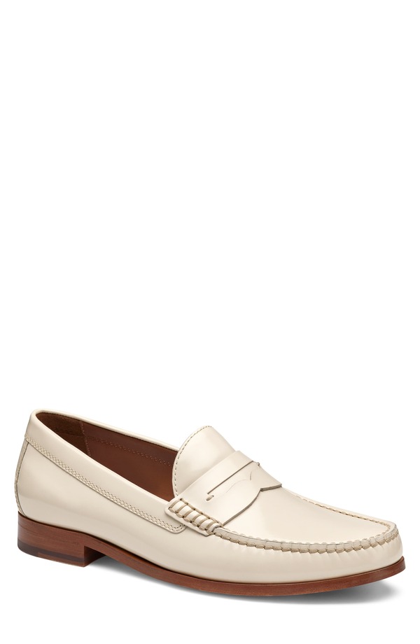 ジョンストンアンドマーフィー メンズ シューズ ローファー Johnston \u0026 Murphy Baldwin Penny Loafer Ivory Brush Offull Grain アイボリー