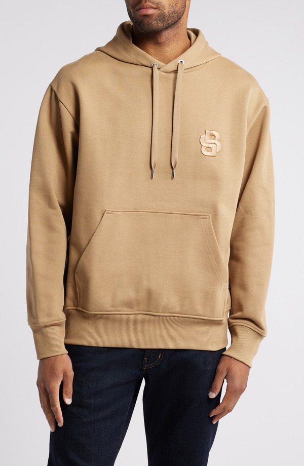 ボス メンズ アウター パーカー・スウェット ロゴ BOSS C-Sullivan Logo Hoodie Open Bge|ReVida 店
