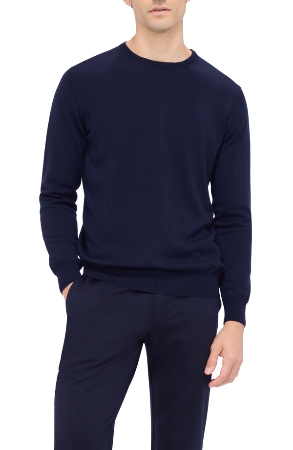 ブガッチ メンズ アウター パーカー・スウェット クルーネック ウール セーター Bugatchi Scott Crewneck Merino Wool Sweater Navy ネイビー
