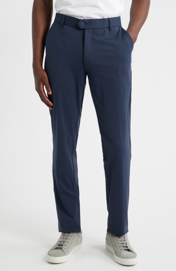 スコットバーバー メンズ ボトムス カジュアルパンツ Scott Barber Sono Flat Front Stretchinos Midnight|ReVida 店