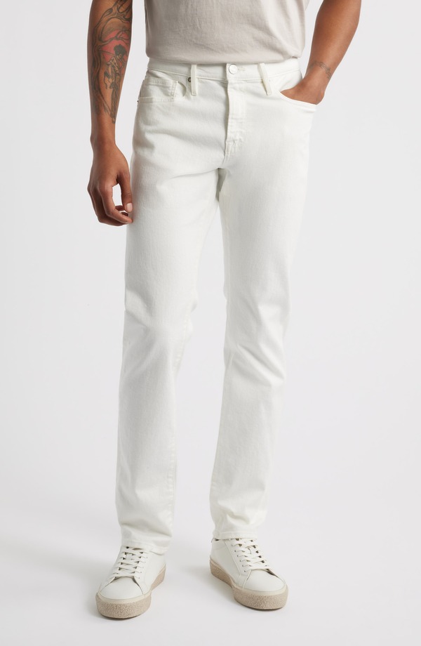 フレーム メンズ ボトムス デニムパンツ スリムフィット ジーンズ FRAME L'Homme Slim Fit Jeans Whisper White ホワイト|ReVida 店
