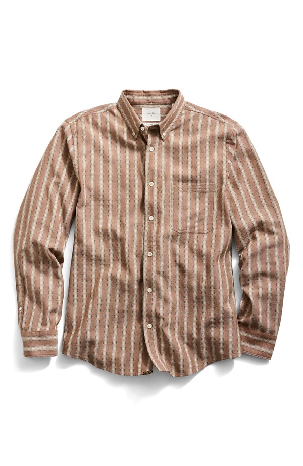 ビリーレイド メンズ トップス シャツ ダウン Billy Reidobby Stripe Button-Down Shirt British Khaki Multi カーキ