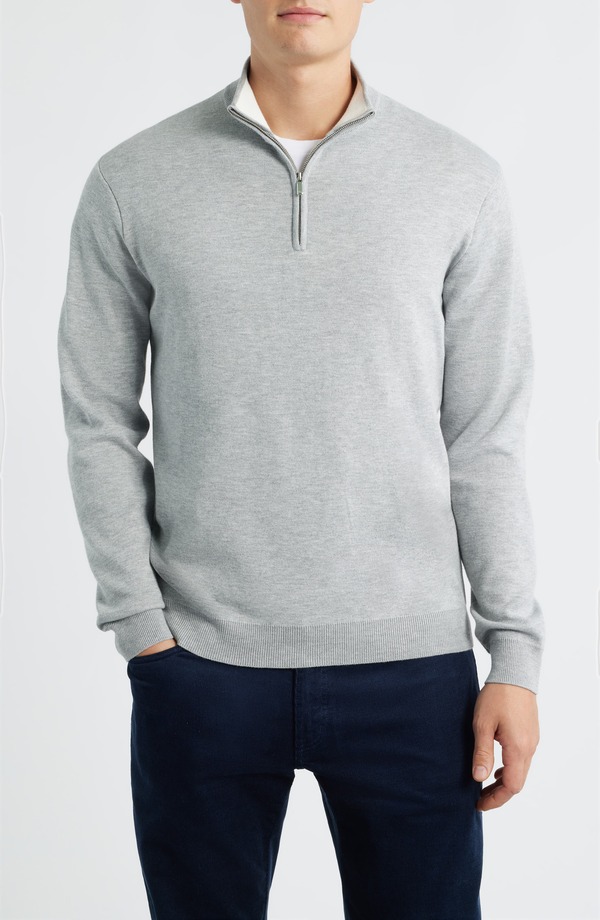 ピーター・ミラー メンズ アウター パーカー・スウェット ハーフジップ セーター Peter Millar Coolspun Lite Quarter Zip Sweater British Grey グレー