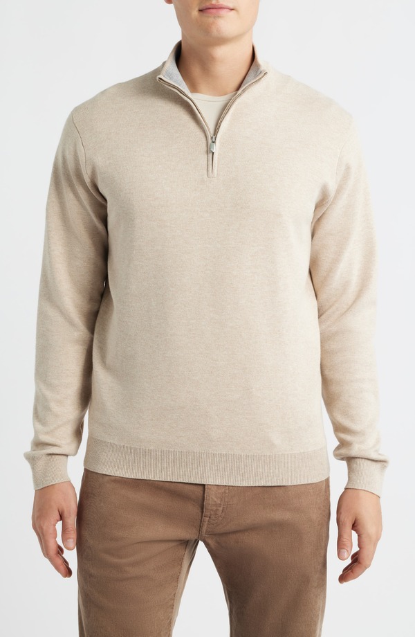ピーター・銀鏡 メンズ アウター パーカー・スウェット ハーフジップ スウェーター Peter Millar Coolspun Lite Quarter Zip Sweater Truffle
