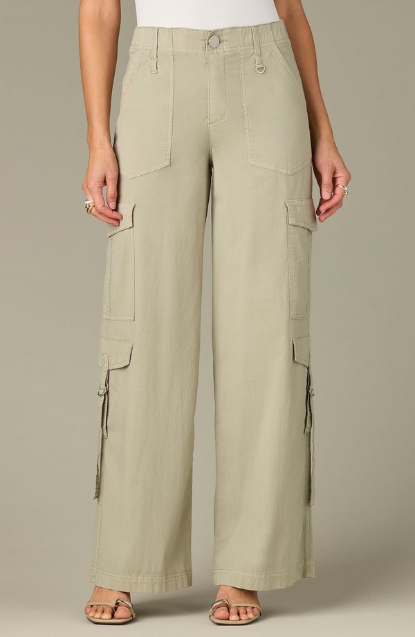 ウィット&ウィズダム レディース ボトムス カジュアルパンツ カーゴパンツ ハイウエスト コットン Wit & Wisdom High Waist Cotton Blend Cargo Pants Eucalyptus|ReVida 店