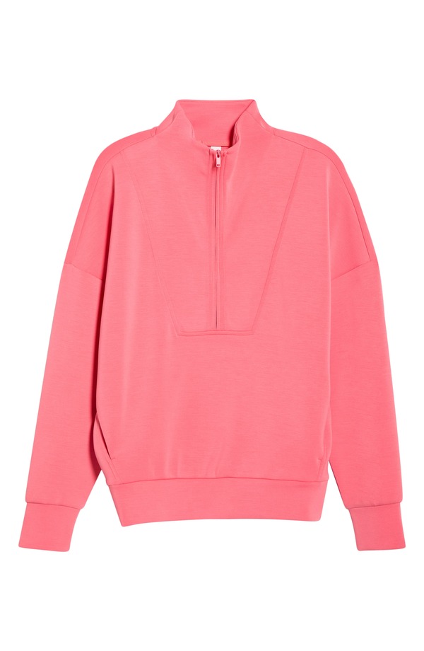 ゼラ レディース アウター パーカー・スウェット ハーフジップ Zella Soft Luxe Half Zipullover Coral Sharon コーラル｜ReVida 店