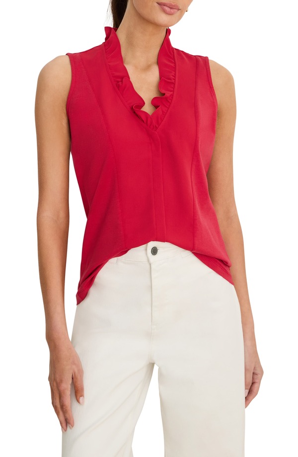 ニックプラスゾーイ レディース トップス シャツ フリル NIC+ZOE Ruffle Around Tank True Red レッド｜ReVida 店