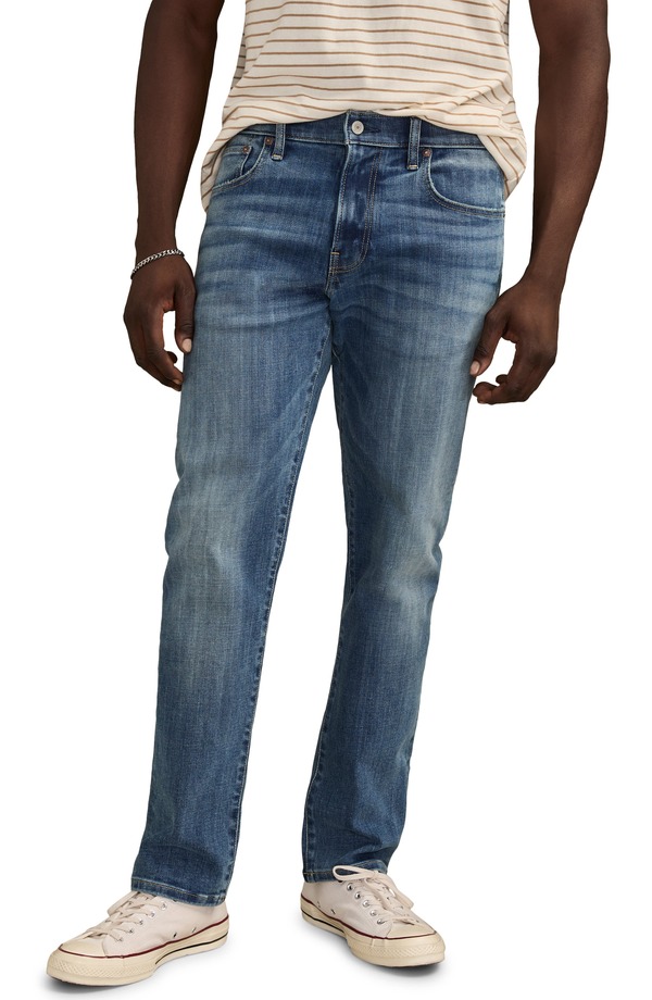 ラッキーブランド メンズ ボトムス デニムパンツ ストレート ジーンズ Lucky Brand 410 Athletic Straight Leg Jeans Helios｜ReVida 店