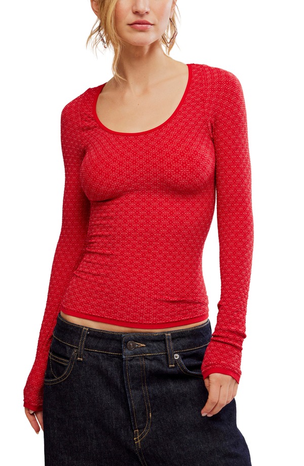 フリーピープル レディース トップス シャツ Free People Love Letter Long Sleeve Top Salsa｜ReVida 店