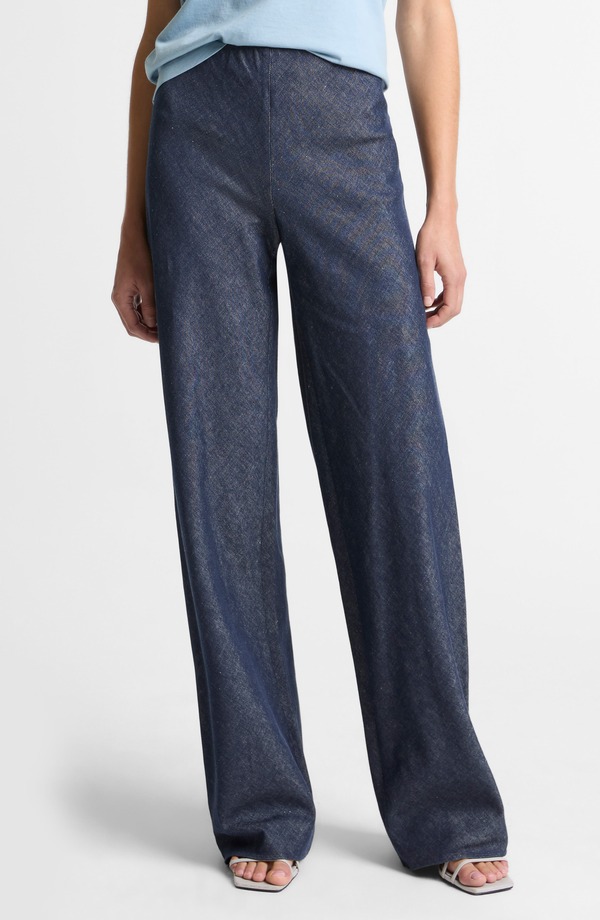ヴィンス レディース ボトムス レギンス ワイドレッグ ズボン下 Vince Colette Wide Leg Chambray Pants Indigo インディゴ