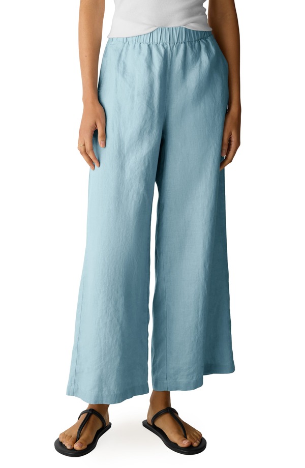 エイリーンフィッシャー レディース ボトムス レギンス ワイドレッグ ズボン下 リネン Eileen Fisher Linen Wide Leg Pants Breeze