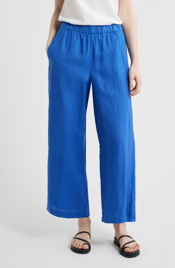 エイリーンフィッシャー レディース ボトムス レギンス ワイドレッグ ズボン下 リネン Eileen Fisher Linen Wide Leg Pantsapphire サファイア