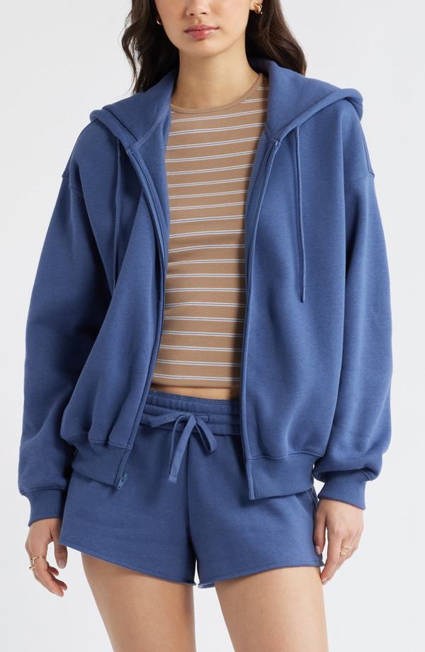 ビーピー レディース アウター パーカー・スウェット BP. Bubble Zip Hoodie Blue Indigo インディゴ