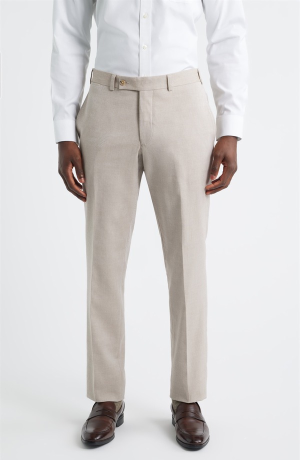 ジャックビクター メンズ ボトムス 心地好いズボン下 羊毛 綿織物 Jack Victor Piero Flat Front Stretch Cotton \u0026 Wool Dress Pants Lightan タン