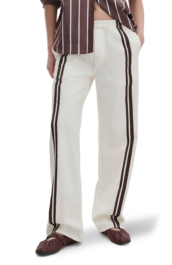 ラグアンドボーン レディース ボトムス レギンス ワイドレッグ トラックパンツ rag & bone Featherweight Logan Pull-On Wide Leg Track Pants Ecru Sport エクリュ|ReVida 店