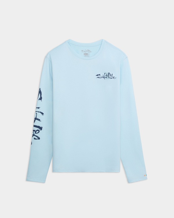 ソルトライフ メンズ トップス Tシャツ Salt Life Salt Water Perforated Tee Aquamarine|ReVida 店