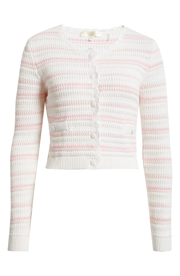 ラブスハックファンシー レディース トップス プルオーバー 綿織物 ジレー LoveShackFancy Dessa Stripe Cotton Cardigan Marbella Stripe 縞模様