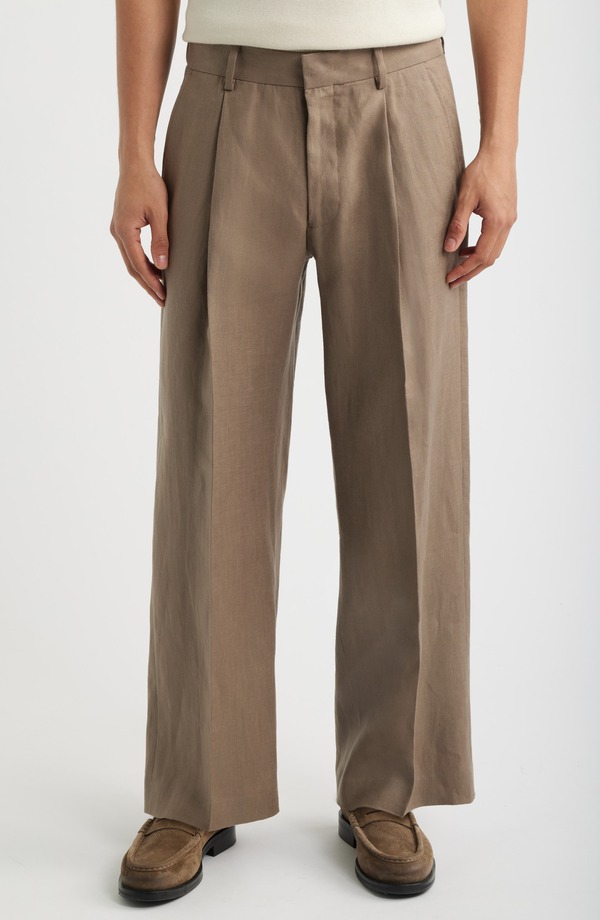 NN07 メンズ ボトムス 心地好いズボン下 筋目 NN07 Kay 1454 Pleated Tapered Pants Clay Mirage