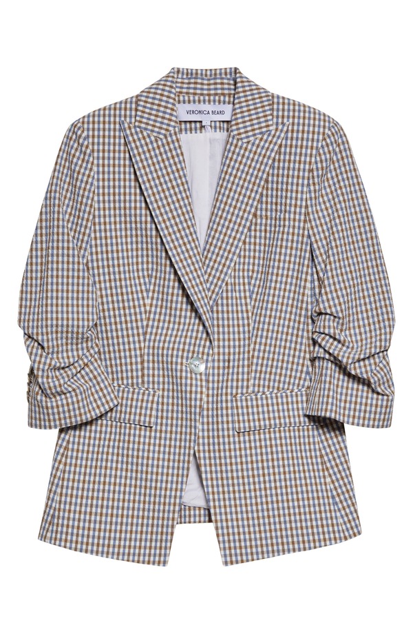 ヴェロニカ ベアード レディース アウター ジャケット・ブルゾン コットン Veronica Beard Clayton Check Stretch Cotton Dickey Jacket Acorn Multi マルチカラー|ReVida 店