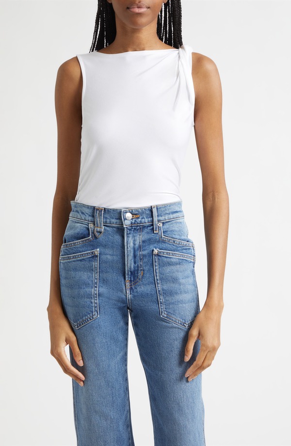 ヴェロニカ ベアード レディース トップス プルオーバー ギャザー Veronica Beard Otessa Twist Shoulderuched Top White 白いこと