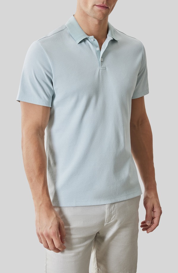 ロバートバラケット メンズ トップス スポーツシャツ Robert Barakett Rib Collar Polo Aqua Haze アクア