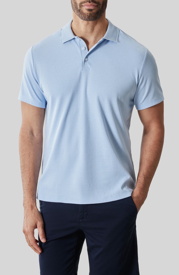 ロバートバラケット メンズ トップス スポーツシャツ Robert Barakett Rib Collar Polo Light Blue 青み