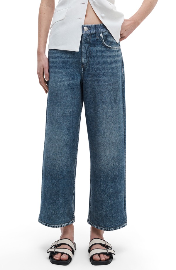 ラグアンドボーン レディース ボトムス デニムパンツ ワイドレッグ パイル コットン アンクル ジーンズ rag & bone rb Miramar Andi Ankle Wide Leg Cotton Terry Sweatpant Jeans Kimbr｜ReVida 店