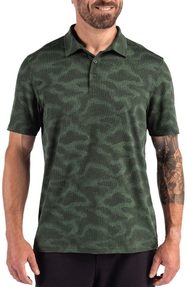 カッターアンドバック メンズ トップス ポロシャツ レギュラーフィット Cutter & Buck Epicomfort Camo Regular Fit Polo Hunter｜ReVida 店