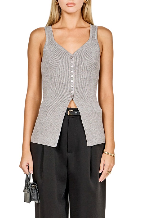エンドレスローズ レディース トップス シャツ ニット Endless Rose Knitank Heather Grey グレー｜ReVida 店