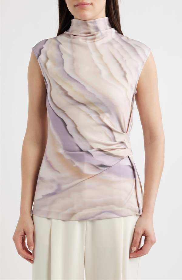主任者 レディース トップス プルオーバー 刷り上げる ノースリーブ BOSS Erocis Print Sleeveless Top Lavender Tide Print ラベンダー