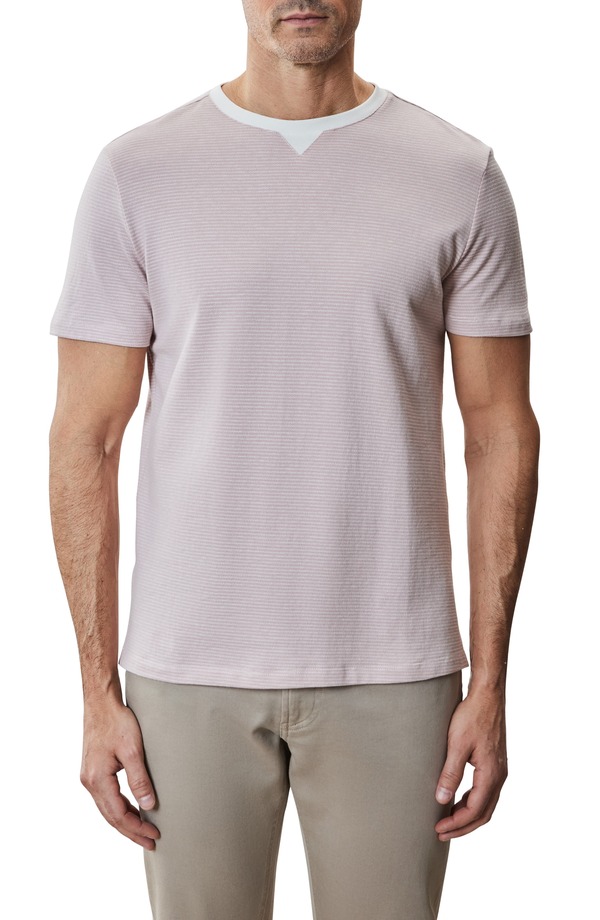 ロバートバラケット メンズ トップス プルオーバー Robert Barakett Fitch Feeder Stripe Rib Trim T-Shirt Coral コーラル