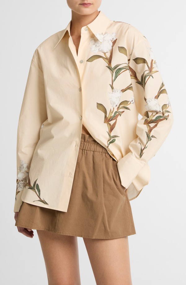 ヴィンス レディース トップス プルオーバー 刷り上げる Vince Iris Print Shirt Ecru エクリュ