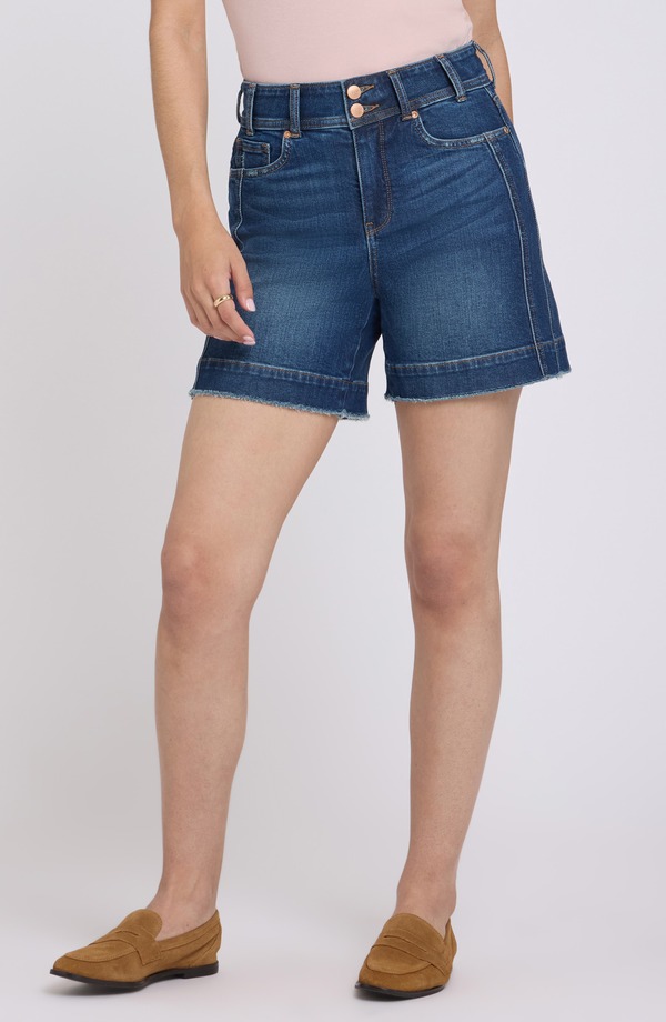 エヌワイディージェイ レディース ボトムス デニムパンツ リラックスフィット ショートパンツ NYDJ Berkyn Relaxed Fit Raw Hem Denim Shortsunset Villa デニム｜ReVida 店