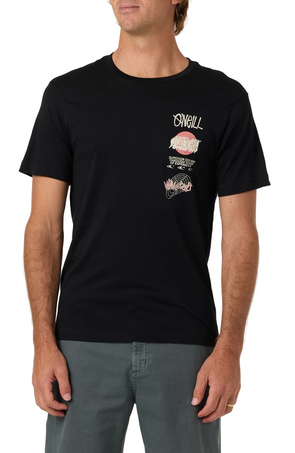 オニール メンズ トップス Tシャツ グラフィック O'Neill Fifty Two Graphic T-Shirt Black ブラック｜ReVida 店