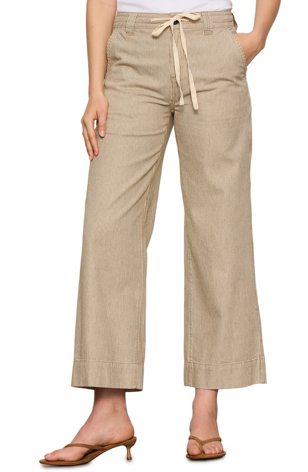 駆け込み寺 レディース ボトムス レギンス ズボン下 Sanctuary Lily Stripe Cropants Lido Stripe Brown 赤銅色