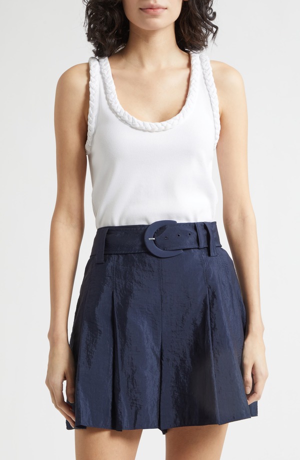 サンク セプト レディース トップス プルオーバー Cinq Sept Braid Accentank White/ White 白いこと