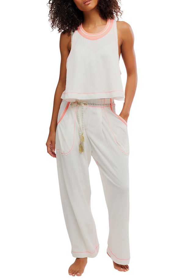フリーピープル レディース アンダー御召しもの ナイト爵御召しもの Free People Weekend Lounge Set Ivory Combo 象牙色