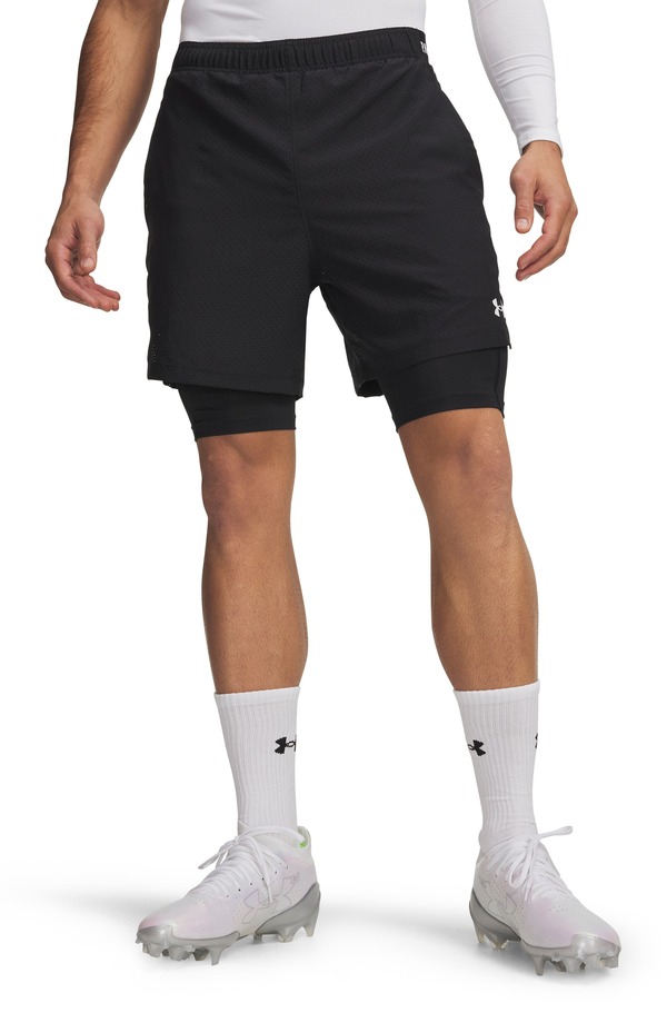 アンダーアーマー メンズ ボトムス 二分の一ズボン下・さる股引き 遊撃手ズボン下 Under Armour Vanish 2.0 2-インチ-1 Shorts Black 黒いこと