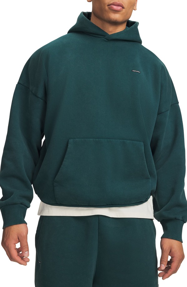 アンダーアーマー メンズ アウター パーカー・スウェット フリース Under Armour Icon Heavyweight Fleece Pullolver Hoodie Arden Green 緑であること