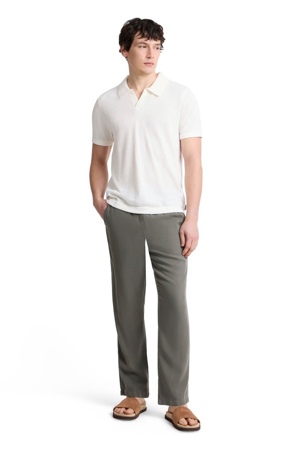 オニア メンズ トップス ポロシャツ ニット Onia Boucle Knit Johnny Polo Egret｜ReVida 店