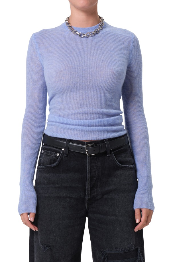 シチズンズ オブ ヒューマニティ レディース アウター パーカー・スウェット ウール Citizens of Humanity Alessia Wool & Cashmere Blend Rib Top Heatherobin ヘザー|ReVida 店