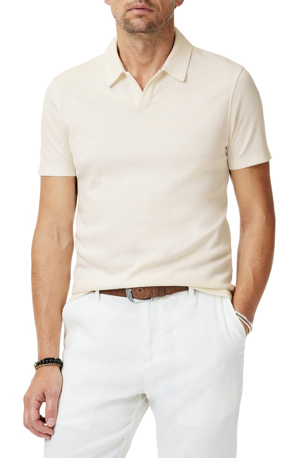 ジョンバルベイトス メンズ トップス スポーツシャツ John Varvatos Hague Foliage Jacquard Polo Natural
