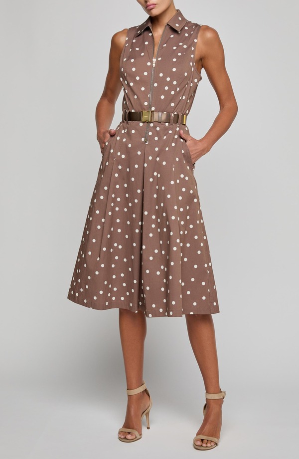 ラジャンス レディース トップス 衣裳 一点柄 一点 プルオーバー L\u0027AGENCE Kylo Polka Dot Belted Shirtdress Cardamom/ Ecru Polka Dot エクリュ