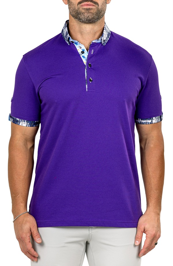 マセオ メンズ トップス シャツ ダウン Maceoo Newton Marthyr0030 Purple Button-Down Piqu Polo Purple パープル|ReVida 店