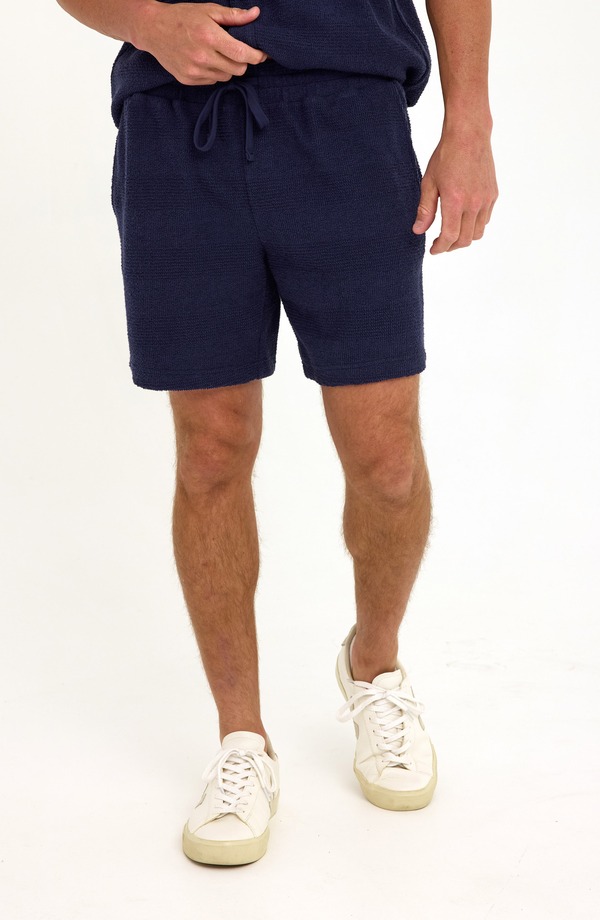 スレッズ・フォー・ソート メンズ ボトムス ハーフパンツ・ショーツ パイル ショートパンツ Threads 4 Thought Wayne Stripe Jacquard Terry Cloth Drawstring Shortstargazer ストライプ|ReVida 店