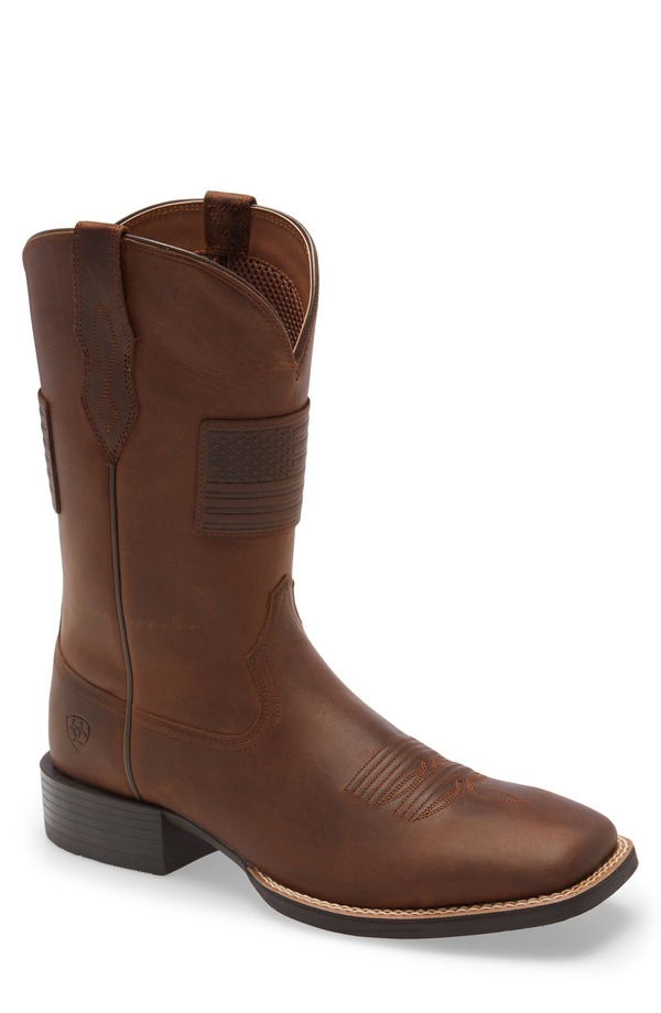 アリアト メンズ シューズ ブーツ・レインブーツ Ariat Sport Patriot II Cowboy Boot Brown 赤銅色