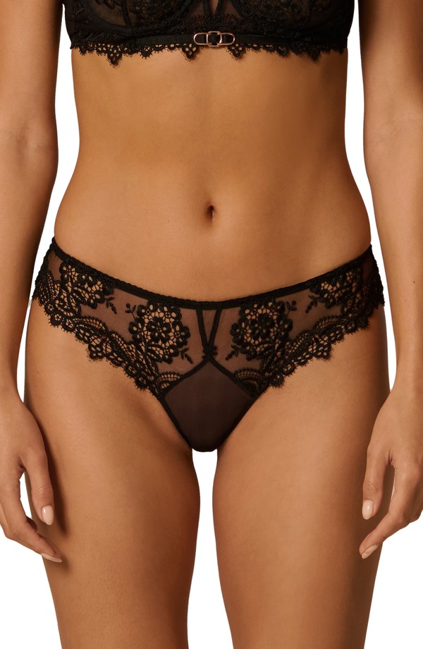 シモーヌペレール レディース アンダー御召しもの ズボン下 Simone Perele Idole Tanga Black 黒いこと